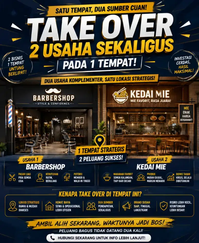 Take Over 2 Usaha Sekaligus di 1 Tempat