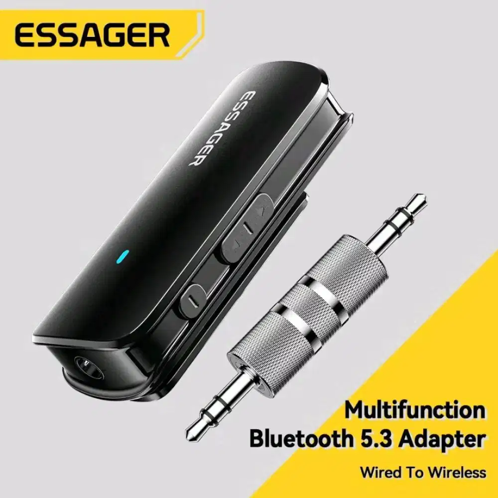 Esseager Bluetooth 5.3 penerima 3.5MM Aux TF-Hitam