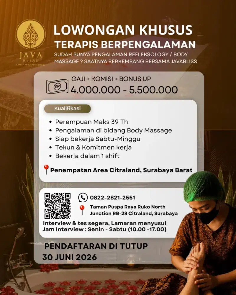 Lowongan Therapis Surabaya