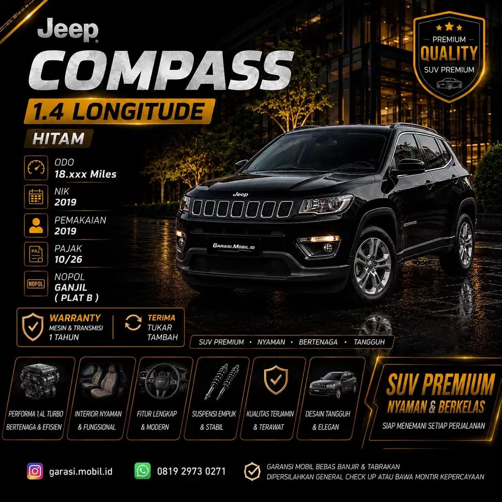 Jeep Compass Longitude 1.4 2019 / Odo 18rbu Miles