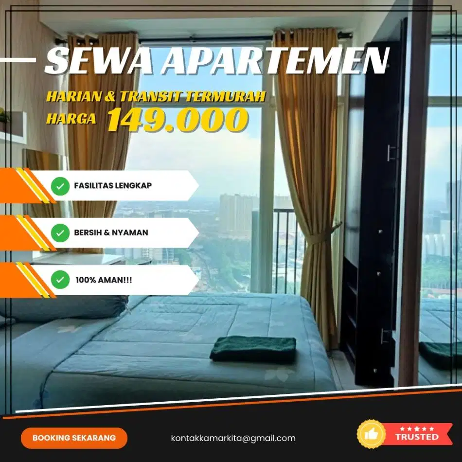 Sewa apartemen sentra timur jakarta Harian/Transit Termurah