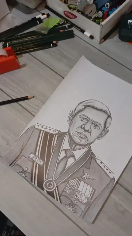 [CUSTOM] Lukisan Pensil Sketsa Wajah & Karakter A4 + Bingkai/Pigura