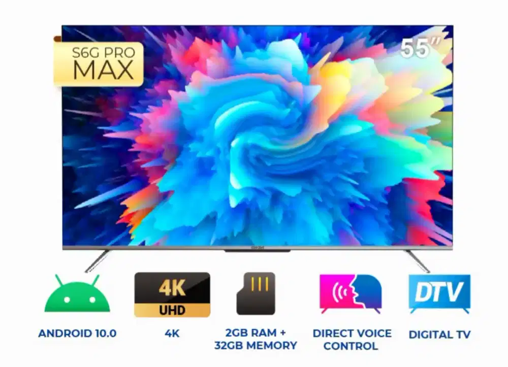 TV Coocaa 55S6G Pro 55 Inch Android TV 4K UHD Mulus Jarang Pakai Nego