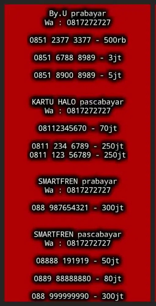 NOMOR CANTIK by.U |SIMPATI | SMARTFREN