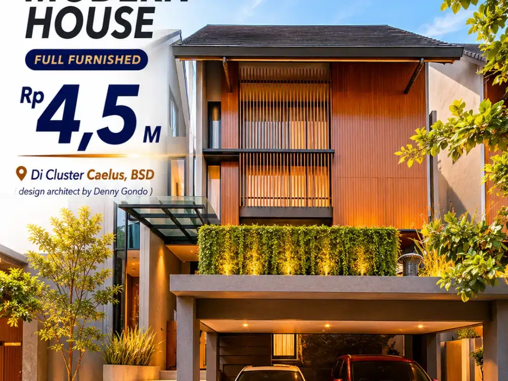 DIJUAL Tropical Modern House di Cluster Caelus, BSD