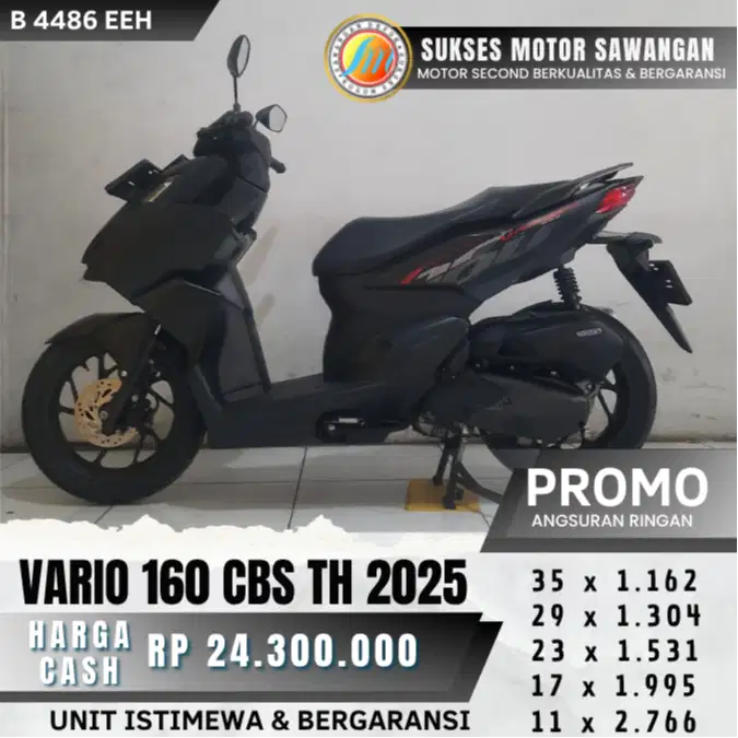 HONDA VARIO 160 CBS TH 2025 UNIT MULUS BISA CASH KREDIT BERGARANSI