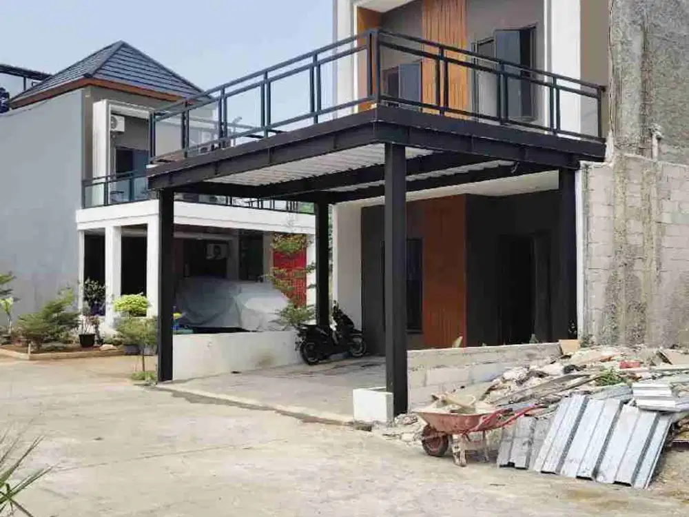 Cluster mewah pinggir jalan raya utama kampung sawah KPR dibantu sampai Akad