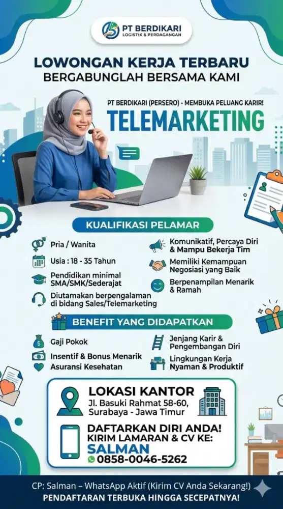 Bagi yang membutuhkan pekerjaan, segera menghubungi nomer tersebut.