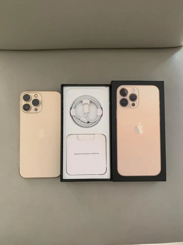 iPhone 13 Pro Max 128GB Gold Original Full Fungsi Mulus Siap Pakai