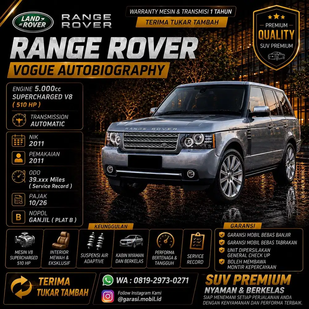 Landrover RangeRover Voque Autobiography 5.0 V8 2011