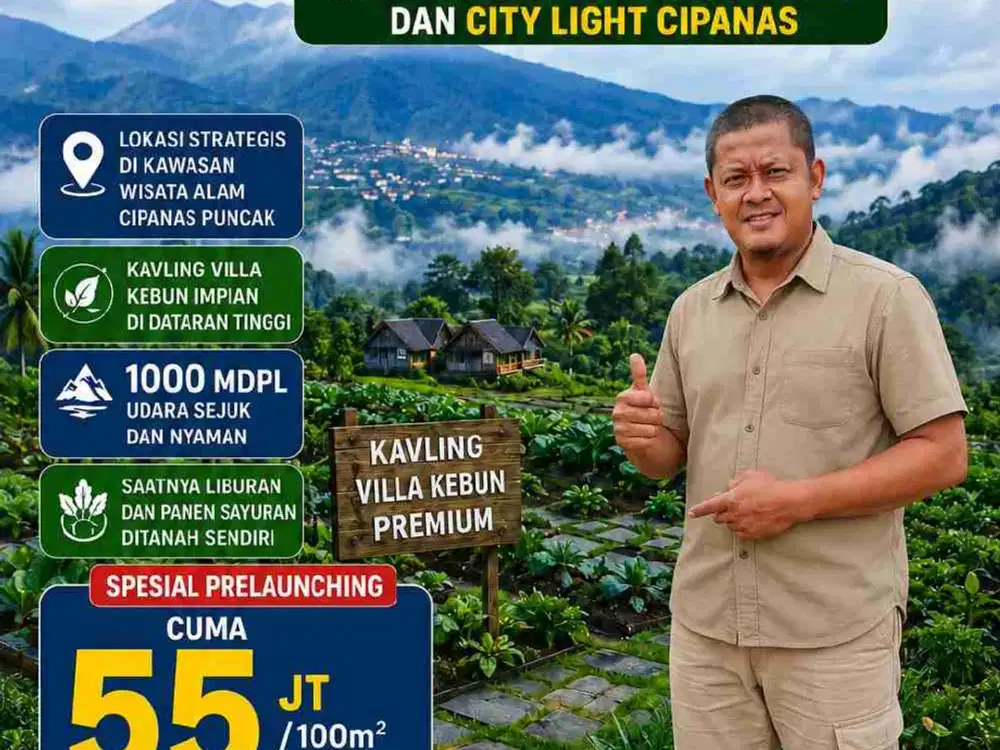 Dijual Tanah Kavling ekslusif SHM Puncak Cipanas