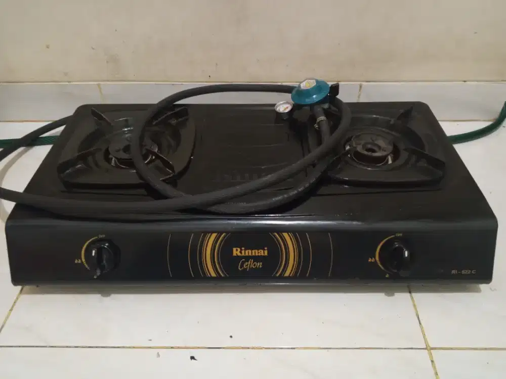 Kompor gas Rinnai 2 tungku + selang regulator