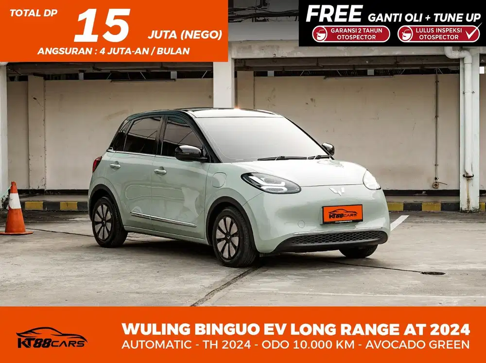 [BERGARANSI] WULING BINGOU LONG RANGE (410KM) EV TH 2024 AVOCADO GREEN
