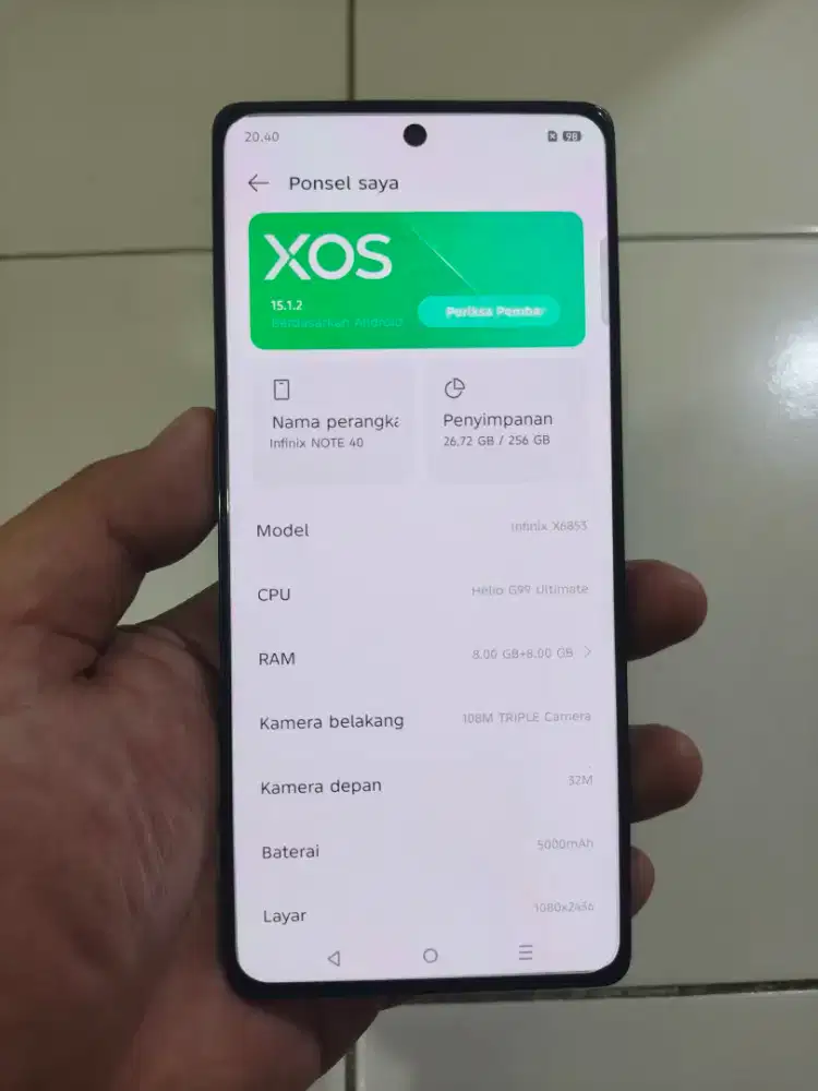 INFINIX NOTE 40 RAM 8/256 BISA TT