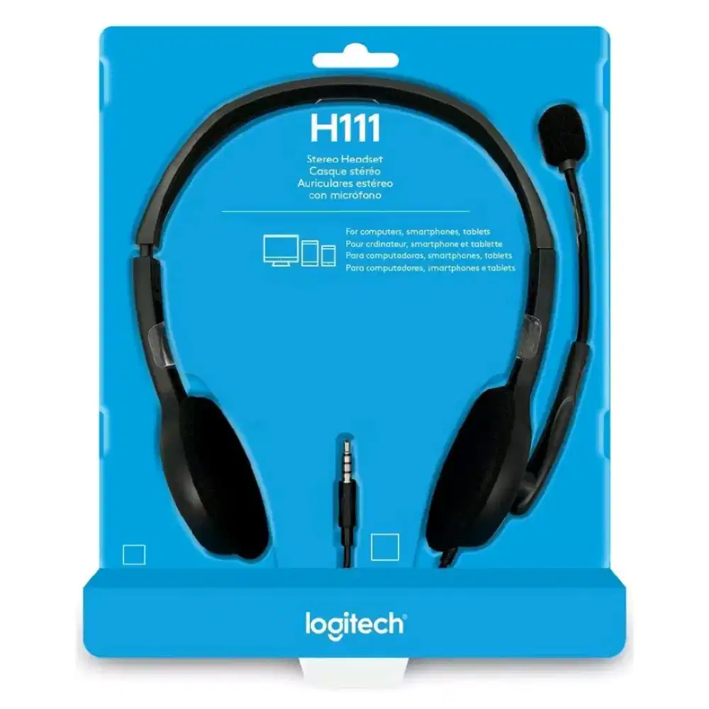 Logitech H111 wired stereo headset with noise Cancelling headphone