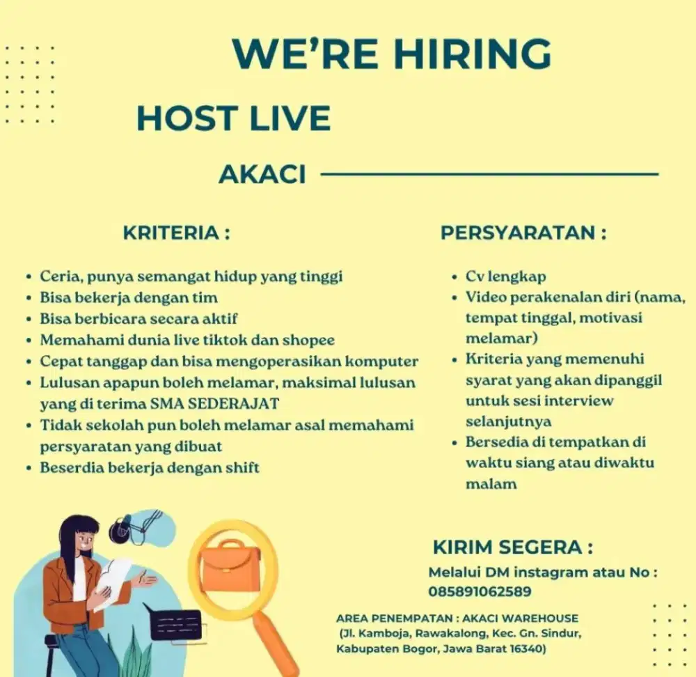 Lowongan kerja host live