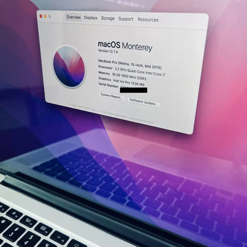 MacBook Pro 15 inch Retina 2015 i7 16/256GB Fullset