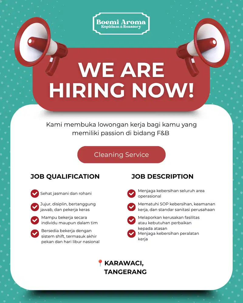 LOKER CLEANING SERVICE KARAWACI TANGERANG