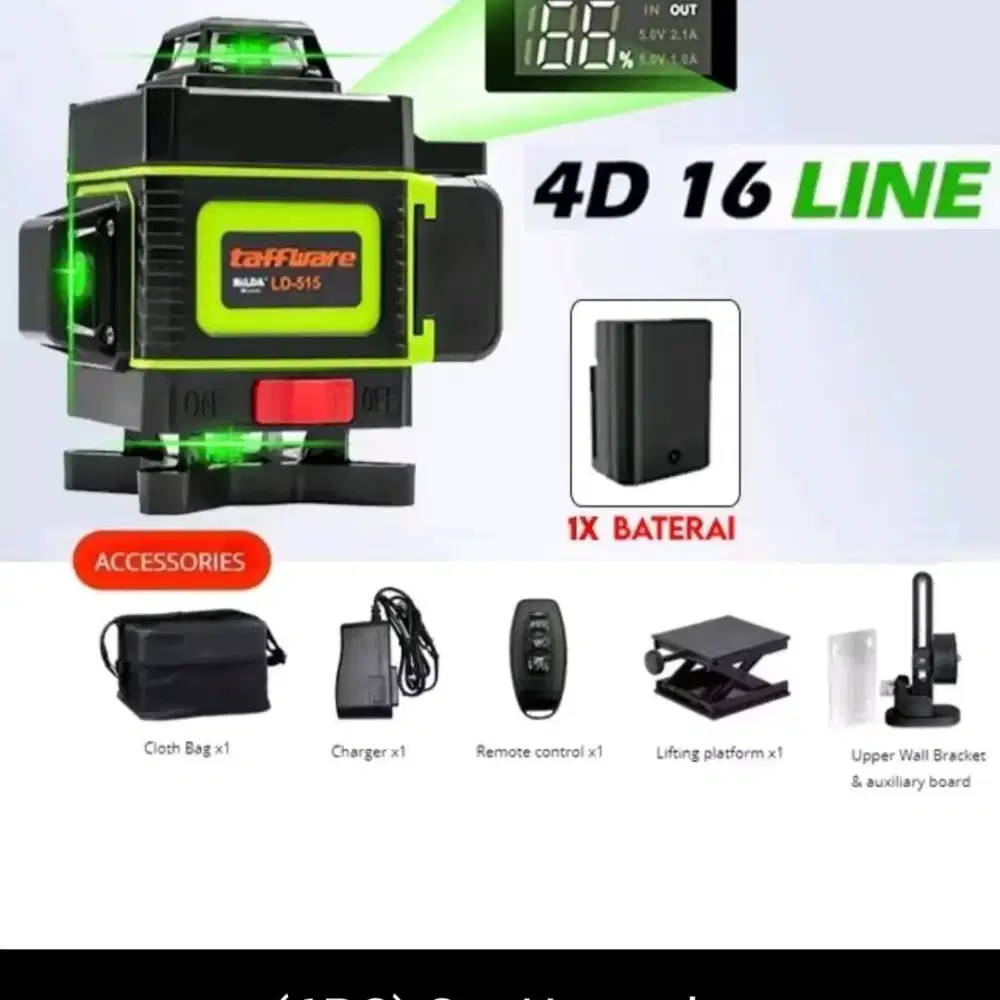 Hilda Laser Level 16 Lines Mesin Self Leveling Laser Sinar Hijau