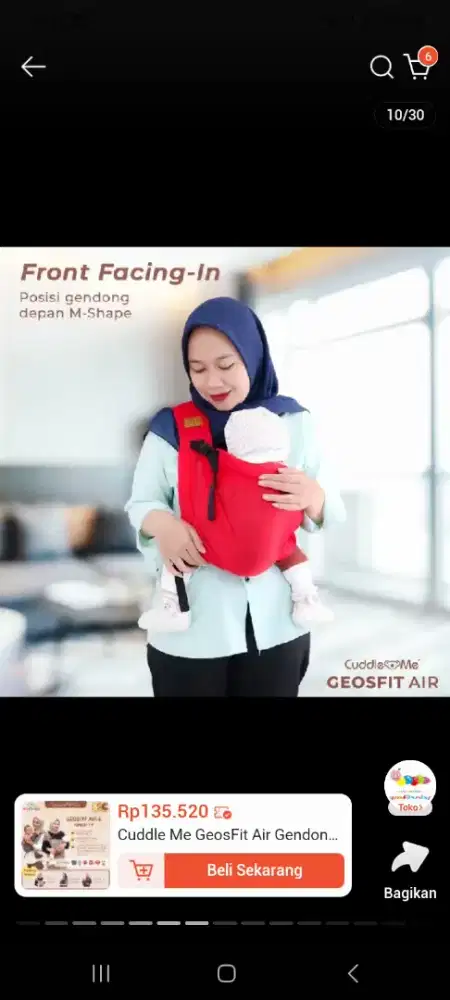 Gendongan kaos instan 2in1 cuddle me
