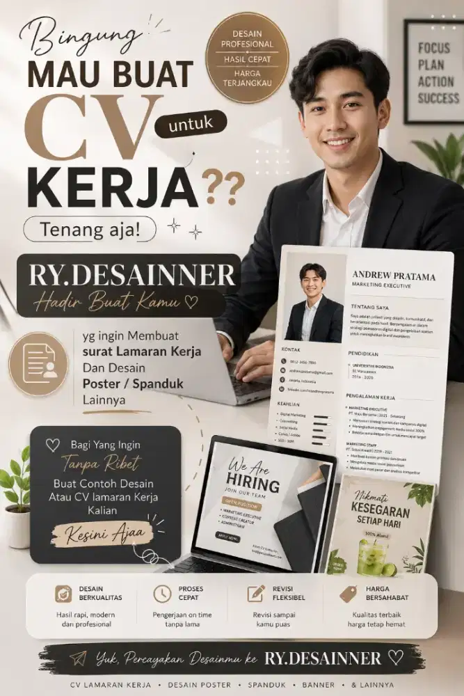 JASA PEMBUATAN DESAINNER SPANDUK DAN PEMBUATAN CV