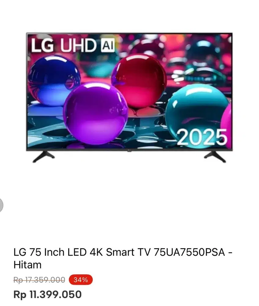 LG SMART TV 4K 75inci
