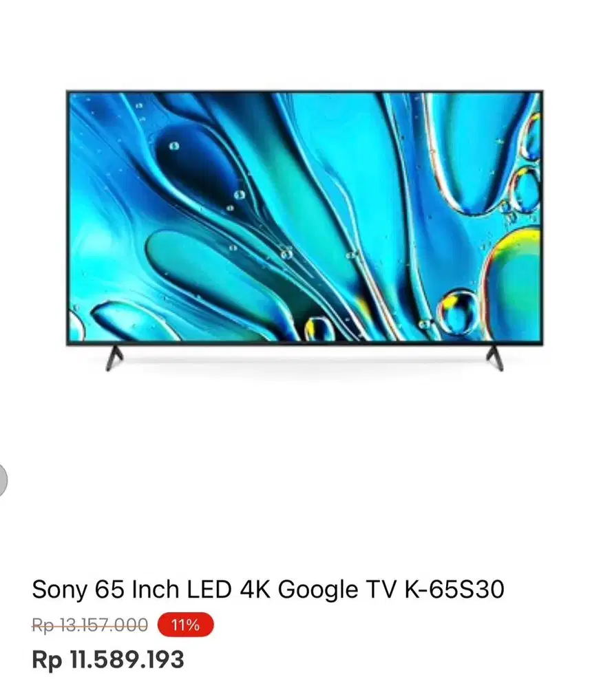 SONY GOOGLE TV 4K 65inci