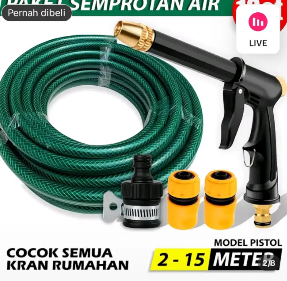 Paket Komplit Semprotan water Gun, panjang 15 meter