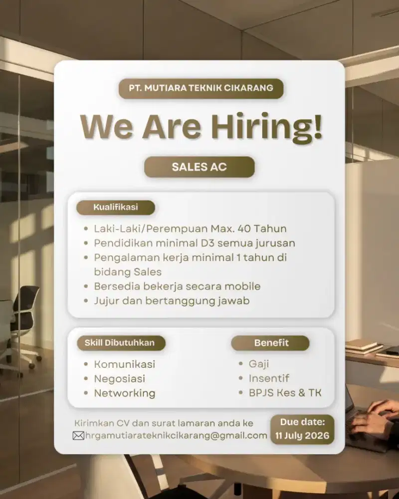 Dibutuhkan Sales AC