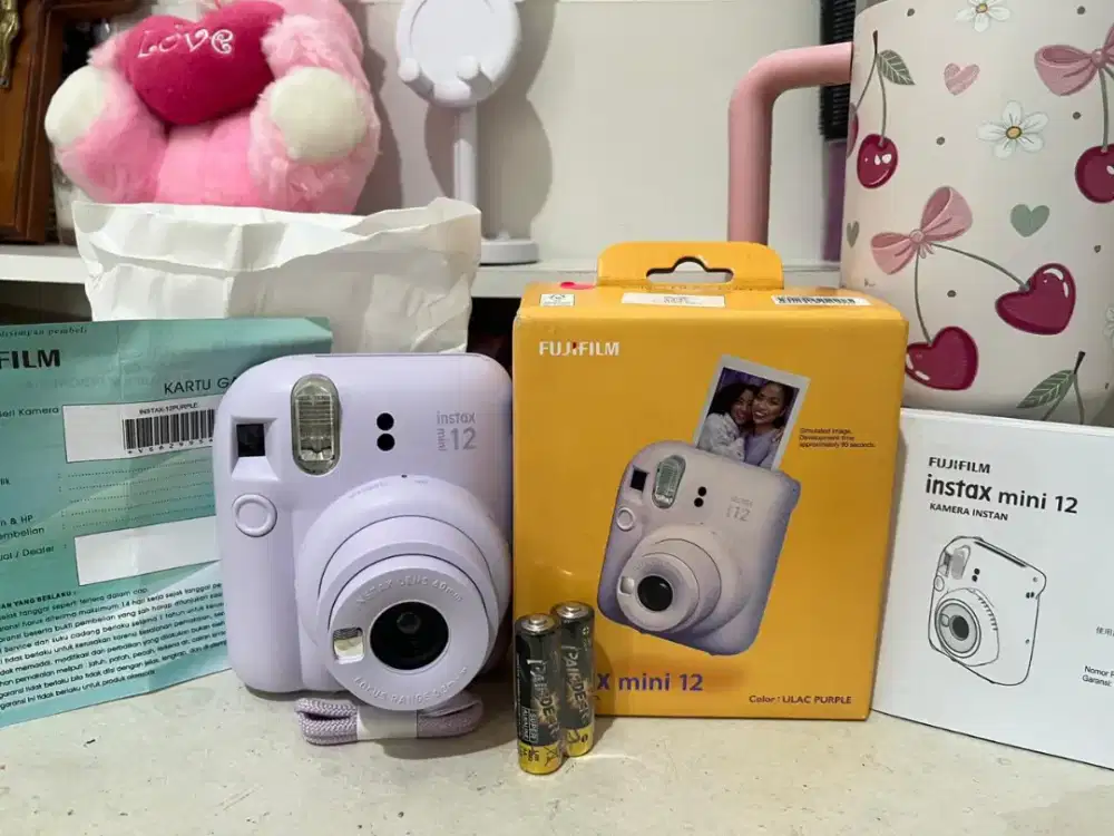 Fuji film instax mini 12 kamera polaroid new ungu purple lilac