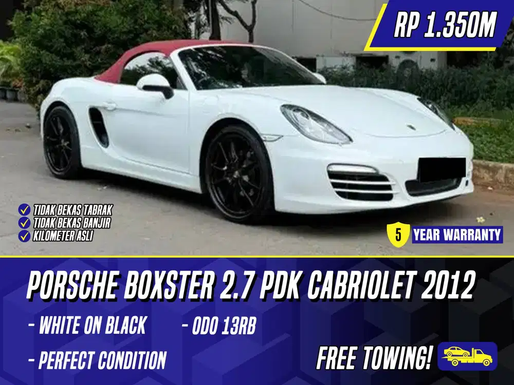 Porsche Boxster 2.7 PDK Cabriolet 2012 White on Black Putih Boxter