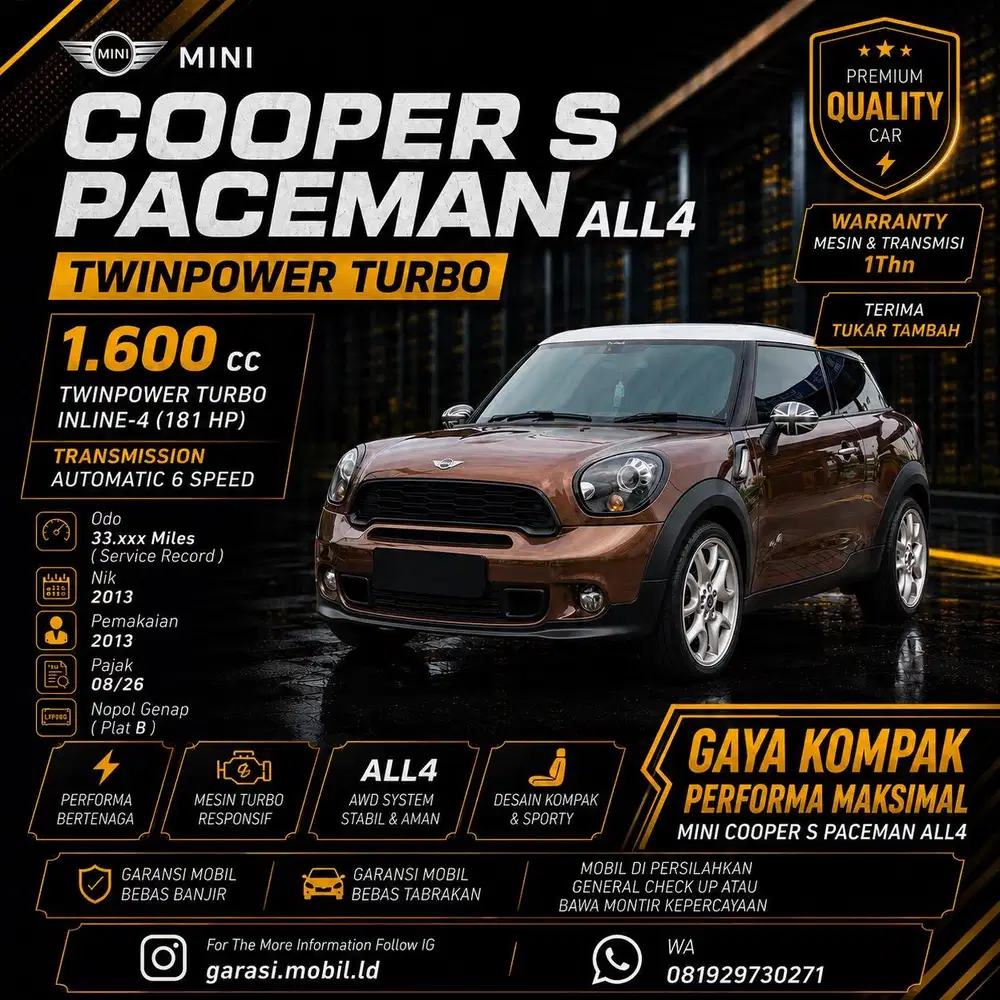 Mini Cooper S Paceman ALL4 2013