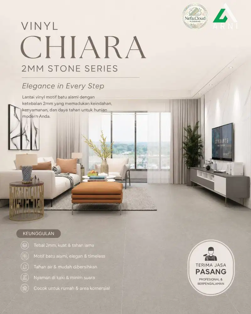 Vinyl Chiara 2mm Stone Series / Lantai Vinyl Motif Serat Kayu | PerBox
