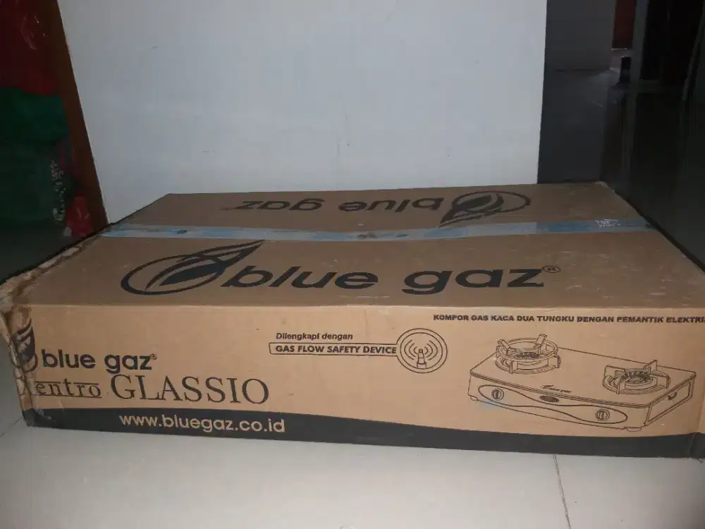 Kompor gas merk blue gas centro glassio+selang+regulator