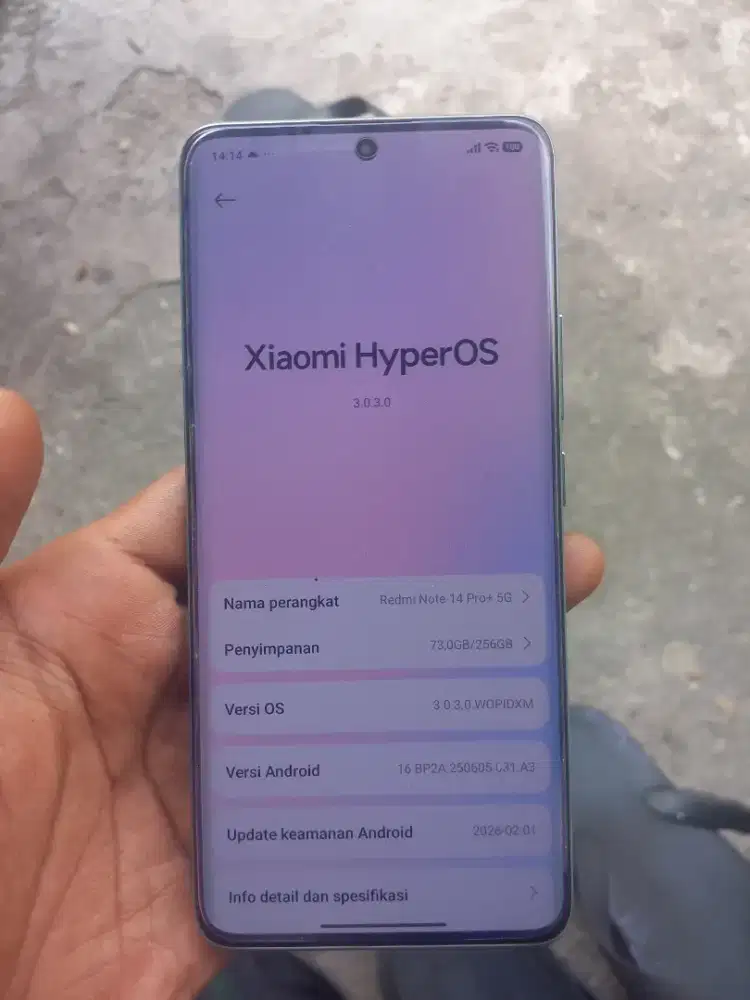 Jual cepat hp xiomi redmi note 14 pro+5g