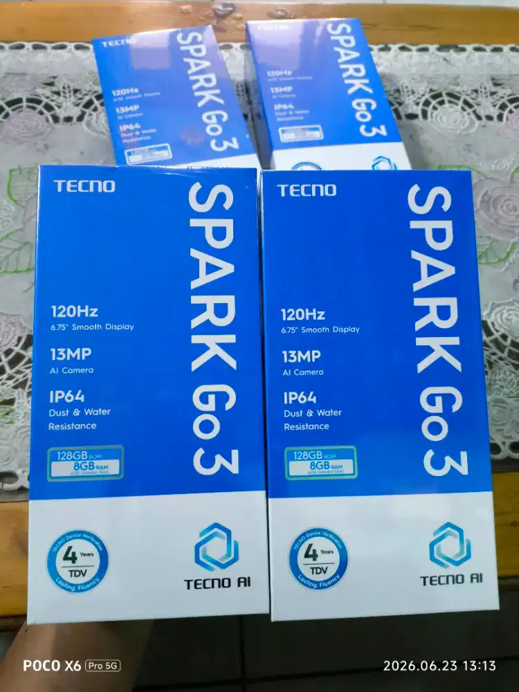 Tecno spark go 3 4/128 baru dan segel murah