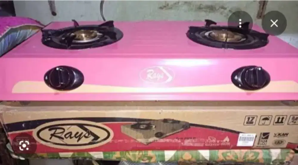 Jual kompor gas merk rays dua tungku masih baru