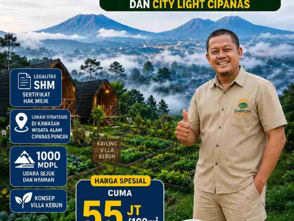 JUAL TANAH KAVLING SHM MURAH CIPANAS BOGOR VIEW GUNUNG GEDE PANGRANGO