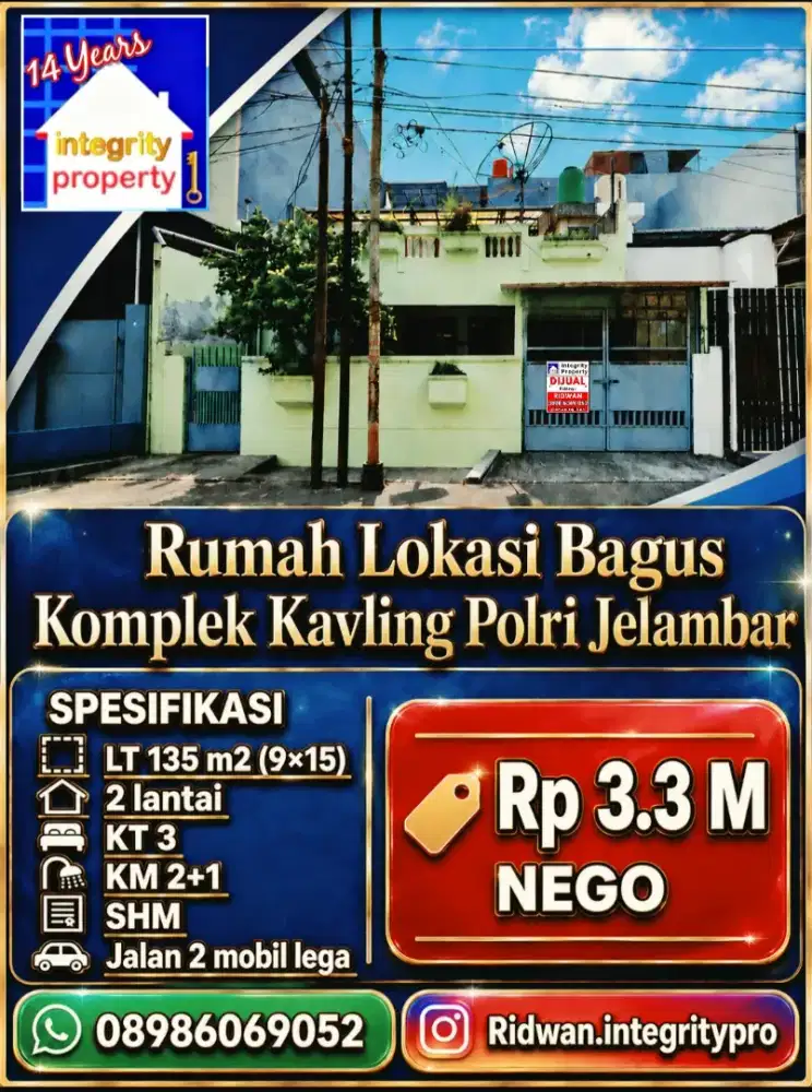 IP3118: Rumah Lokasi Bagus Komplek Kavling Polri Jelambar