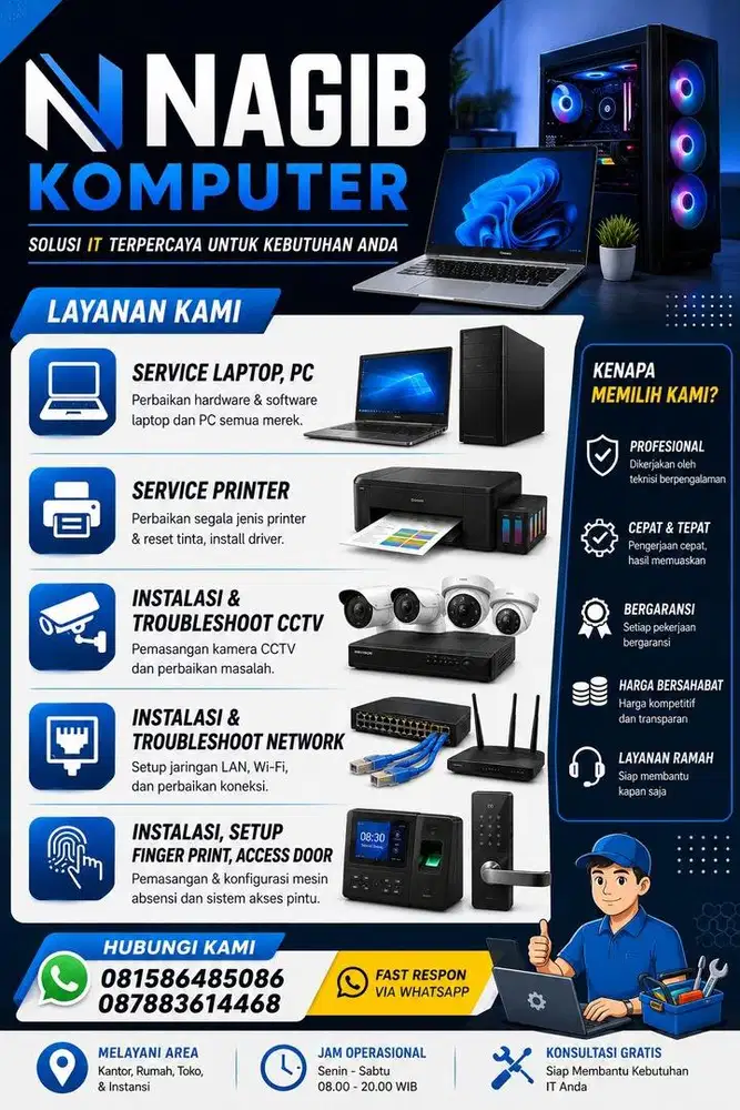 Service pc, laptop, cctv