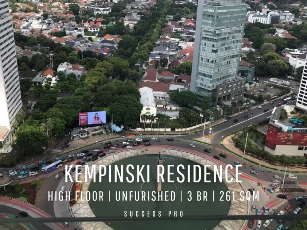 FOR RENT! Kempinski Residence High Floor High Floor 3BR with Private Access to Grand Indonesia Mall