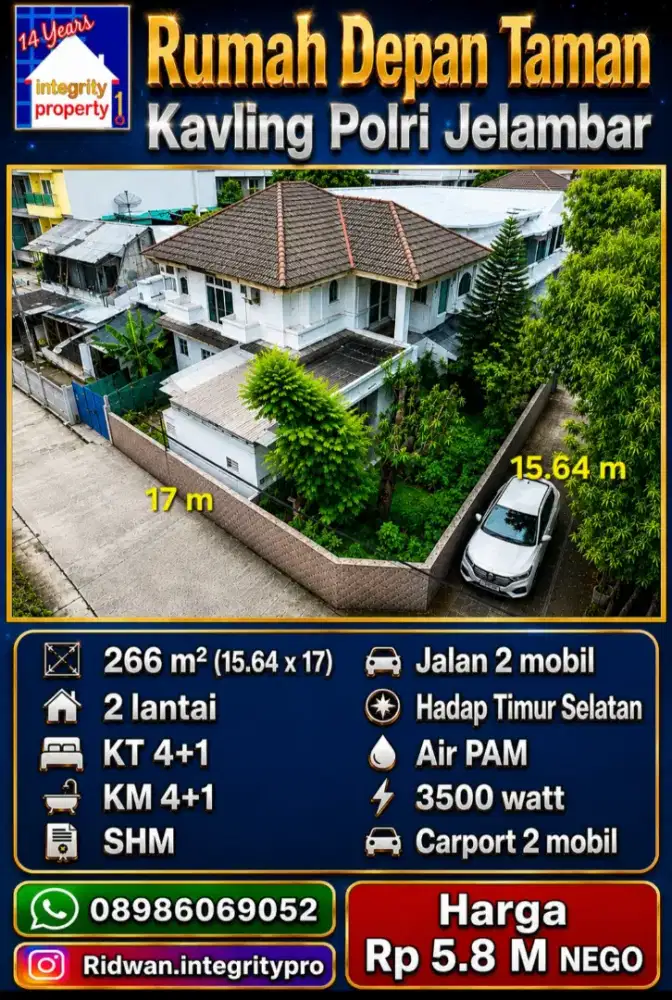 IP3126: Rumah Depan Taman Kavling Polri Jelambar