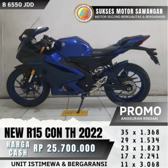 ISTIMEWA YAMAHA NEW R15 CON TH 2022 V4 BIRU MULUS BISA CASH KREDIT