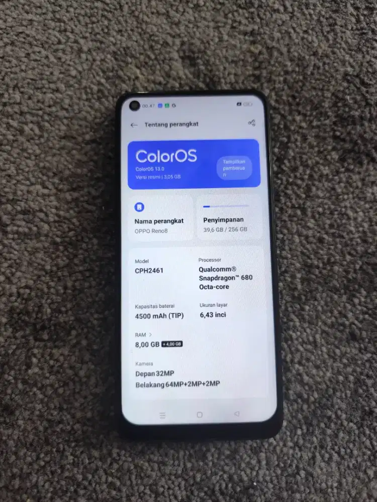 Oppo reno 8 8/256 Unit only