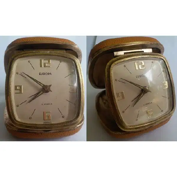 Jam saku wekker traveling tahun 50'an merk EUROPA Germany  2 jewels