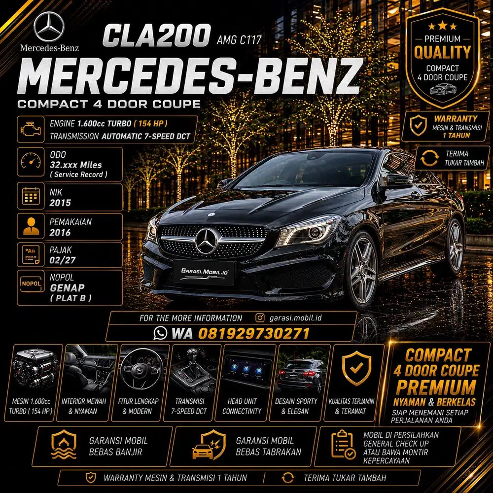 Mercy CLA200 AMG C177 CBU 2015 / 2016