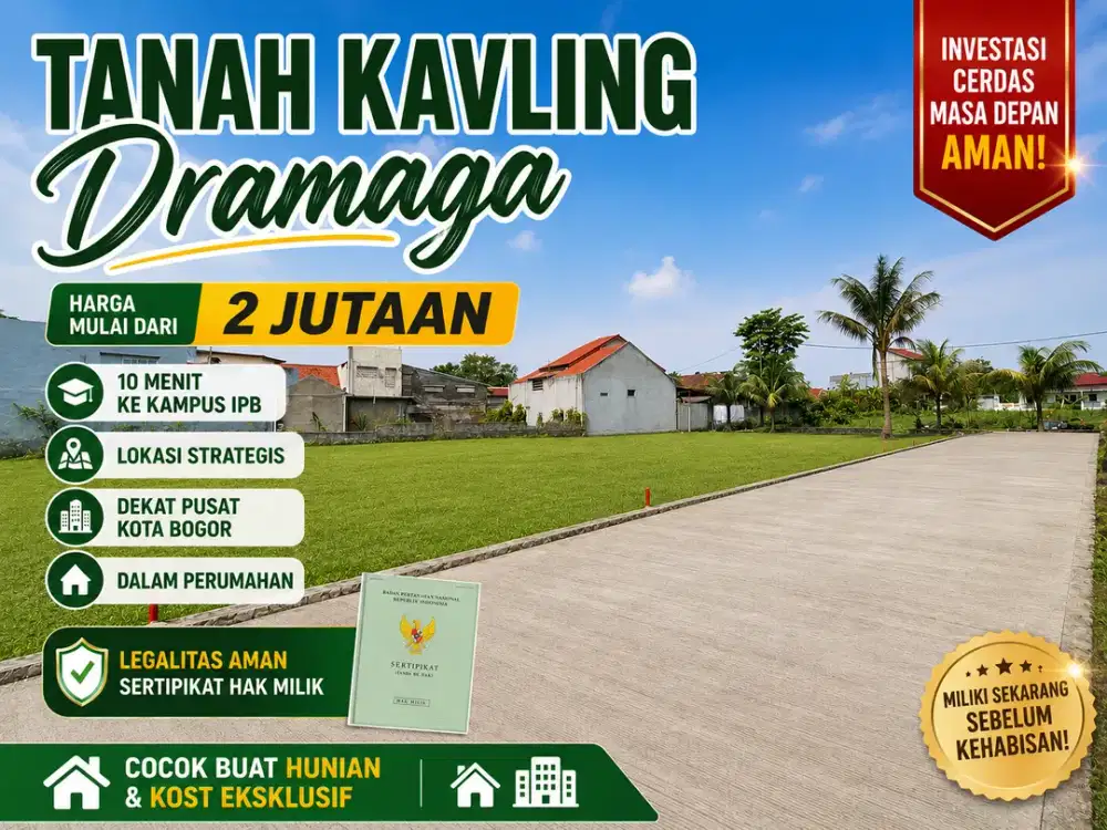 Kavling SHM Murah Hanya 200 Jt-an Dekat Kampus IPB