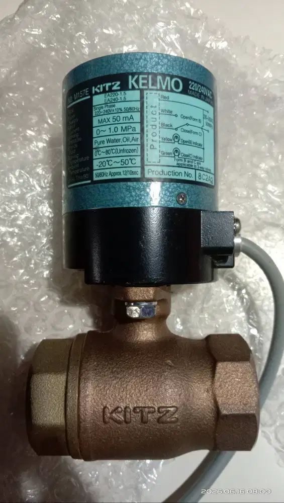 Actuator KELMO + Valve KITZ 1  kuningan ( 1 set )