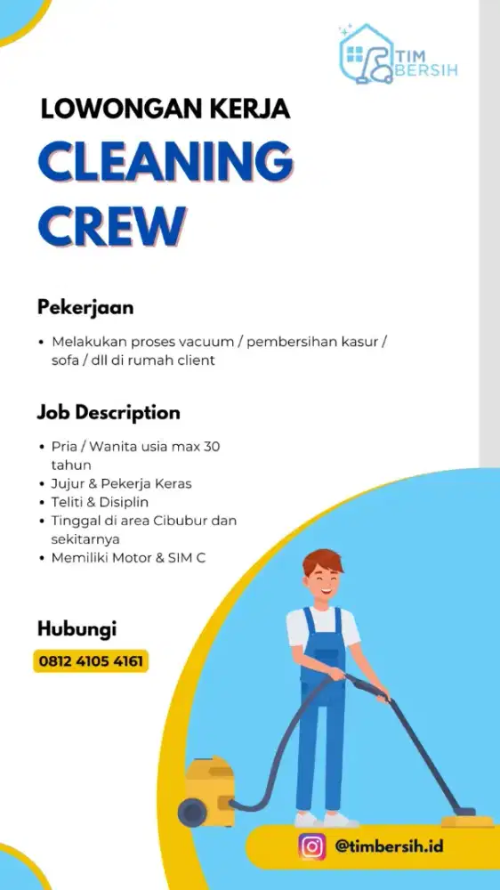 Lowongan Kerja Cleaning Crew