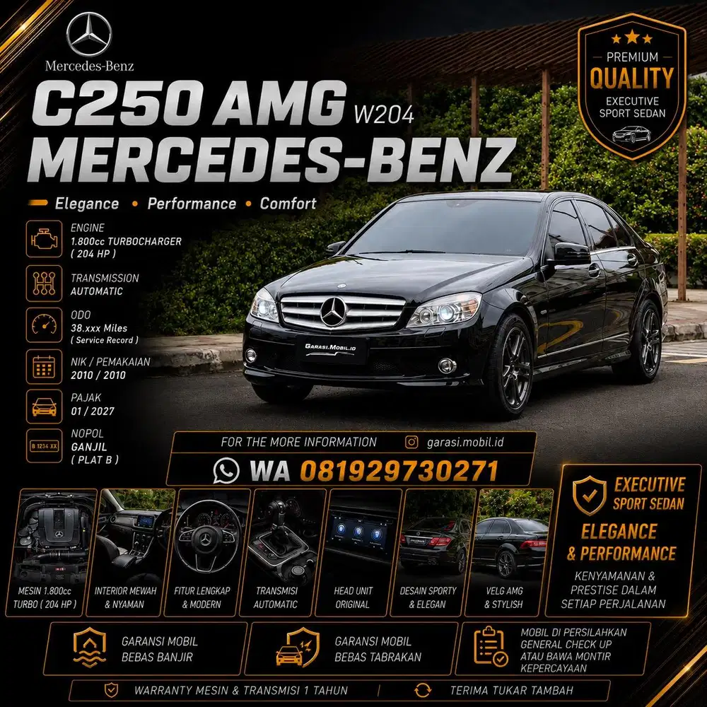 Mercy C250 AMG W204 2010 / Odo 38rbu Miles